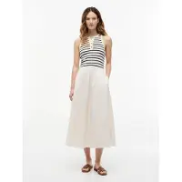 Tommy Hilfiger Gold Tone Button Sleeveless Maxi Dress