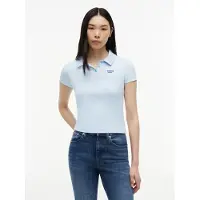Tommy Hilfiger T-shirt 'Slim Fit Logo' blå / pastellblå