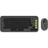 Logitech POP ICON COMBO Tangentbord, mus-set Bluetooth Easy Switch 3 enheter, Multimediaknappar, Multipair-funktion Tyska, QWERTZ Grafit