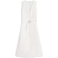 Tommy Hilfiger Belted Linen Blend Sleeveless Wrap Midi Dress