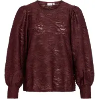 Vila Fina O-neck Top Blus Med Lång ärm