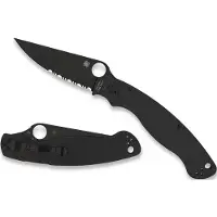 Spyderco Military 2 Black C36GPSBK2 Black G10, partially serrated pocket knife
