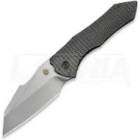 We Knife High-Fin XL fällkniv, Diamond Pattern Polished Ti, Satin