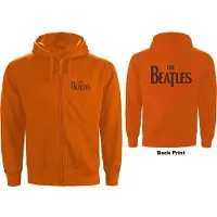 Ginza.se The Beatles: Unisex Zipped Hoodie/Drop T Logo (Orange) (Back Print) (XX-Large)