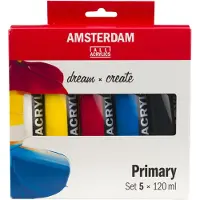 Bruynzeel Akrylfärg - Amsterdam - 5 tuber - Grundfärger - 5 x 120ml vit