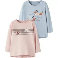 Name it T-shirt 'NMFVIX' ljusblå / brun / rosé / svart