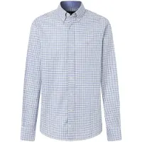 Hackett London för män. HM3010752 Grön skjorta i trefärgat rutmönster (XXL), Casual, Bomull, Klassisk, Lång ärm