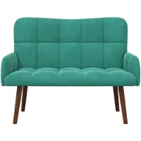 vidaXL Tvåsitssoffa Turkos 115 x 61 x 87 cm Sammet