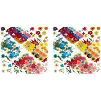 Torribaly 288 St Naturliga Torkade Pressade Blommor för Harts, Torrblommor för Bulk Naturliga örter för Ljus, Epoxiharts, Gör-Det-Själv Konsthantverk