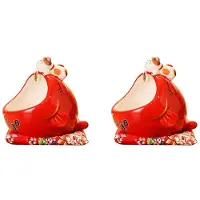 Torribaly 2X Keramic Lucky Cat GodislåDa SöT Lucky Cat FörvaringslåDa PenninglåDa Kinesisk Heminredning för Att Locka Till Sig Rikedom och Lycka