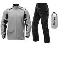 NB Fashion Herr Motorcykel Regnjacka Motorcykel Regnoverall Moto Reflex Regnkappa Jacka Byxor Biker Regn Vattentät Motorcyklist XXL grå