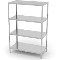 Super Merchant Cateringförvaringsställ i rostfritt stål med 4 hela hyllplan 180h x 120 x 50 cm Hendi 812549