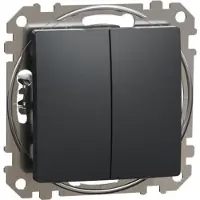 Schneider Electric Sedna Design dobbelttryck sort antracit