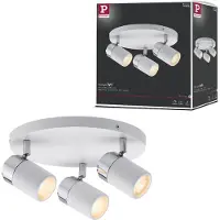 Paulmann 667.12, Utanpåliggande spotlight, GU10, 3 lampor, 230 V, Krom, Vit