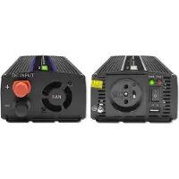 Qoltec Monolith - Strömomvandlare - MS-våg, 230V, 1500, USB - DC 12 V - 3000 watt - utgångskontakter: 3