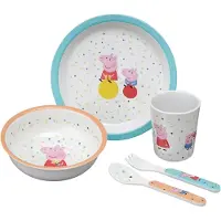 Petit Jour Paris Middagsset - Melamin - 5 Delar - Greta Gris - B - - One Size - Middagsset