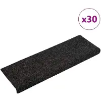 vidaXL Trappmattor självhäftande 30 st svart 65x21x4 cm