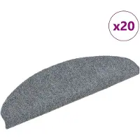 vidaXL Trappmattor självhäftande 20 st ljusgrå 65x21x4 cm