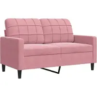 vidaXL Soffa 2-sits rosa 120 cm sammet