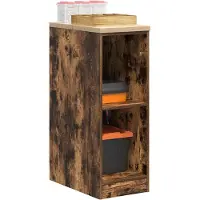 vidaXL Förvaringsskåp för garage rökt ek 30x51x85 cm massivt trä furu