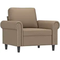 vidaXL Fåtölj Cappuccino 60 cm konstläder