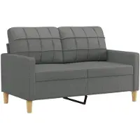 vidaXL Soffa 2-sits mörkgrå 120 cm tyg