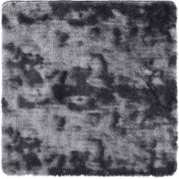 vidaXL Ryamatta med lång lugg NAVARRA mörkgrå 120x120 cm polyester