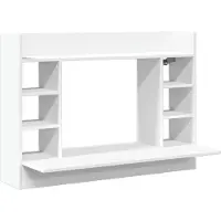 vidaXL Väggmonterat skrivbord vit 105x48x75 cm konstruerat trä
