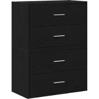 vidaXL Skåp med 2 lådor 2 st svart ek 60x31x40 cm konstruerat trä