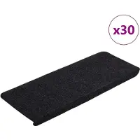 vidaXL Trappmattor självhäftande 30 st svart 65x24,5x3,5 cm