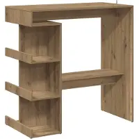 vidaXL Barbord med hyllor artisan ek 100x48x101,5 cm