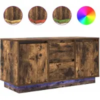 vidaXL TV-bänk med LED-lampor rökt ek 100x41x50 cm