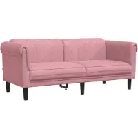 vidaXL Soffa 2-sits rosa sammet