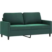 vidaXL Soffa 2-sits mörkgrön 140 cm sammet