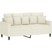 vidaXL Soffa 2-sits gräddvit 140 cm sammet
