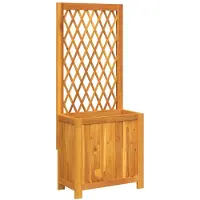 vidaXL Odlingslåda med spaljé 55x29,5x132 cm massiv akacia