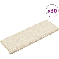 vidaXL Trappmattor 30 st 65x21x4 cm vit