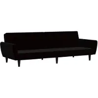 vidaXL Bäddsoffa 2-sits svart sammet