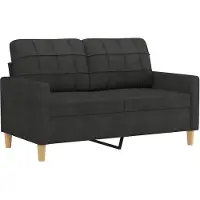 vidaXL 2-sitssoffa ljusgrå Svart 120 cm tyg