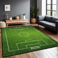 Textilien Fotbollsplan Matta Vardagsrum Vikbar Stor Storlek Golvmattor 200x300cm Halkfri Lekmatta för Barn Sovrum Maskintvättbar 60*90cm