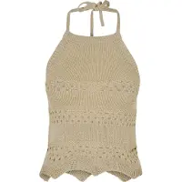 Urban Classics Broderad topp sand