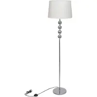 vidaXL Golvlampa med högt stativ och lampskärm vit