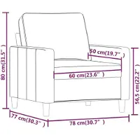 vidaXL Fåtölj Ljusgrå 60 cm sammet