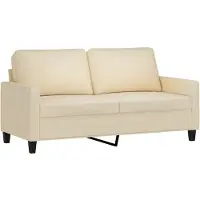vidaXL 2-sitssoffa gräddvit 140 cm tyg
