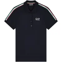 EA7 för kvinnor. 7W001221_AF12503 Polo Italian Spirit blå (XS), Casual, Bomull, Kort ärm, Marino