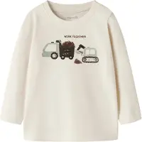 Name it T-shirt 'NBMKONTO' mörkbrun / pastellgrön / svart / off-white