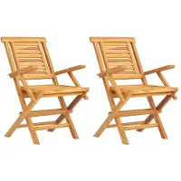 vidaXL Hopfällbara trädgårdsstolar 2 st 56x63x90 cm massiv teak