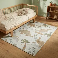 Little Olly Tvättbar barnmatta | Mace Dino gräddvit hos Volero | 80x150 cm | Polyester | Figurer/Karaktärer | Rektangulär |