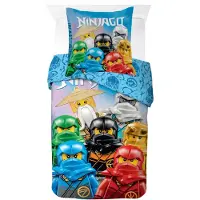 Licens LEGO Ninjago sängkläder - 100% bomull - Barnsängset 140x200 cm - Blått LEGO-sängset