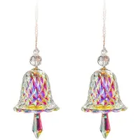 Jojomino 2X Fönsterhängande Fönster i Målat Glas Crystal Bell Chimes Kristalldekor Rumsinredning Estetisk Söt Rumsdekor Hängdekor